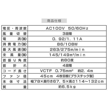 工場扇 ミストキットセット スタンド式 45cm羽根 ナカトミ