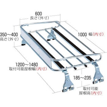 STR-600 ルーフキャリア STRシリーズ スチールメッキ 小中型トラック用 1台 ROCKY 【通販モノタロウ】