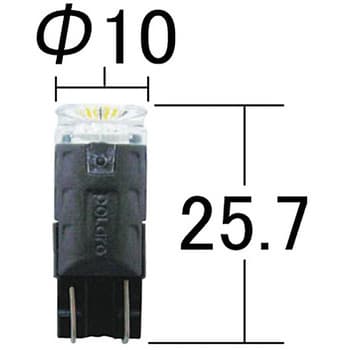 LED ナンバー灯 ライセンスランプ 6500K (40lm) POLARG P2812W T10 1個