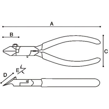 PL-726A プラスチック用ニッパー (刃先調整ネジ付) 1丁 KEIBA 【通販