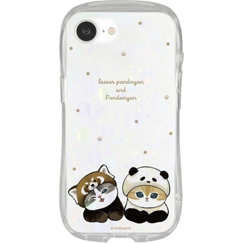 iPhone16e対応 クリスタルクリアケース レッサーパンダにゃん&パンダにゃん グルマンディーズ