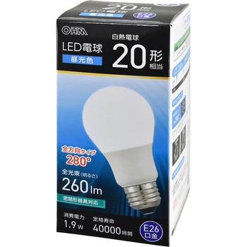 LED電球 E26 全方向280° オーム電機