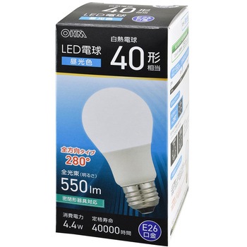 LED電球 E26 全方向280° オーム電機