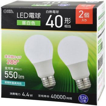 LED電球 E26 全方向280° オーム電機