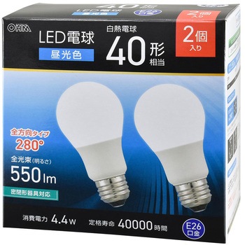 LED電球 E26 全方向280° オーム電機