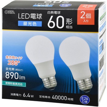 LED電球 E26 全方向280° オーム電機