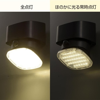 ソーラーLEDウォールライト 900ルーメン 角度調整 防水 IP54 オーム電機