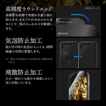 iPhone 15 Pro ガラスフィルム 「GOD GLASS 覇獅神」 練磨 ブルーライトカット GOD GLASS