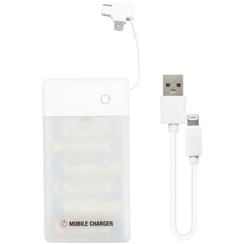 乾電池式充電器 micro&TYPE-Cケーブル付き - エアージェイ