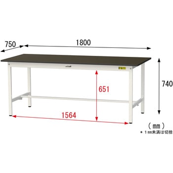 実験用軽量作業台/固定式_指紋レスメラミン天板_ワークテーブルLABシリーズ_実験用ラボテーブル 山金工業