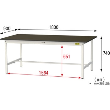実験用軽量作業台/固定式_指紋レスメラミン天板_ワークテーブルLABシリーズ_実験用ラボテーブル 山金工業