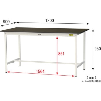 実験用軽量作業台/固定式_指紋レスメラミン天板_ワークテーブルLABシリーズ_実験用ラボテーブル 山金工業