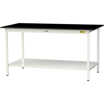 実験用軽量作業台/固定式_高耐薬品ケミテクト天板_全面棚付き_ワークテーブルLABシリーズ_実験用ラボテーブル 山金工業