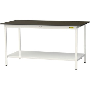 実験用軽量作業台/固定式_指紋レスメラミン天板_全面棚付き_ワークテーブルLABシリーズ_実験用ラボテーブル 山金工業