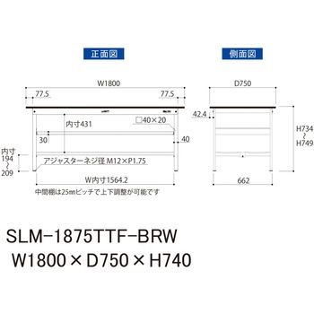 実験用軽量作業台/固定式_指紋レスメラミン天板_中間棚付き_全面棚付き_ワークテーブルLABシリーズ_実験用ラボテーブル 山金工業