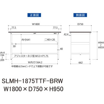 実験用軽量作業台/固定式_指紋レスメラミン天板_中間棚付き_全面棚付き_ワークテーブルLABシリーズ_実験用ラボテーブル 山金工業