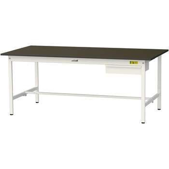 実験用軽量作業台/固定式_指紋レスメラミン天板_引き出し付き_ワークテーブルLABシリーズ_実験用ラボテーブル 山金工業