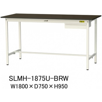 実験用軽量作業台/固定式_指紋レスメラミン天板_引き出し付き_ワークテーブルLABシリーズ_実験用ラボテーブル 山金工業