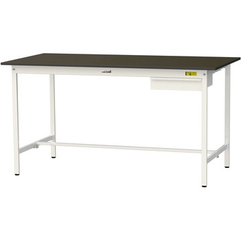 実験用軽量作業台/固定式_指紋レスメラミン天板_引き出し付き_ワークテーブルLABシリーズ_実験用ラボテーブル 山金工業