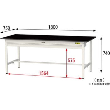 実験用軽量作業台/固定式_高耐薬品ケミテクト天板_ワイド引き出し付き_ワークテーブルLABシリーズ_実験用ラボテーブル 山金工業