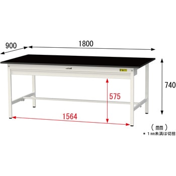 実験用軽量作業台/固定式_高耐薬品ケミテクト天板_ワイド引き出し付き_ワークテーブルLABシリーズ_実験用ラボテーブル 山金工業