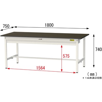 実験用軽量作業台/固定式_指紋レスメラミン天板_ワイド引き出し付き_ワークテーブルLABシリーズ_実験用ラボテーブル 山金工業