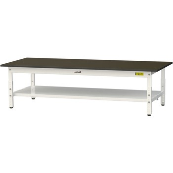 実験用軽量作業台/高さ調整_指紋レスメラミン天板_全面棚付き_ワークテーブルLABシリーズ_実験用ラボテーブル 山金工業