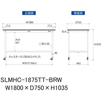 実験用軽量作業台/キャスター付き_指紋レスメラミン天板_全面棚付き_ワークテーブルLABシリーズ_実験用ラボテーブル 山金工業