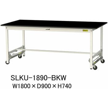 実験用軽量作業台/ワンタッチキャスター付き_高耐薬品ケミテクト天板_ワークテーブルLABシリーズ_実験用ラボテーブル 山金工業