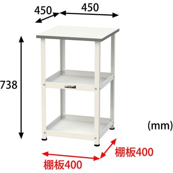 軽量作業用/固定式_天板付き150ワゴン_低圧メラミン天板_ワークテーブル150シリーズ 山金工業