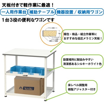 軽量作業用/固定式_天板付き150ワゴン_低圧メラミン天板_ワークテーブル150シリーズ 山金工業