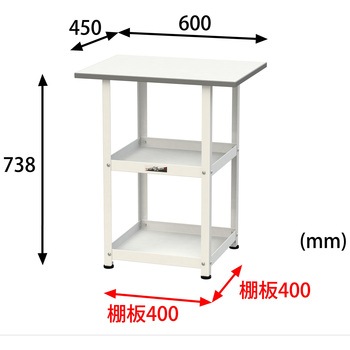 軽量作業用/固定式_天板付き150ワゴン_低圧メラミン天板_ワークテーブル150シリーズ 山金工業