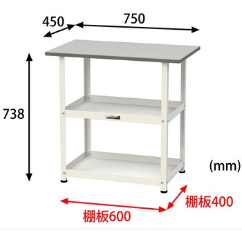 軽量作業用/固定式_天板付き150ワゴン_RoHS2指令対応塩ビシート天板_ワークテーブル150シリーズ 山金工業