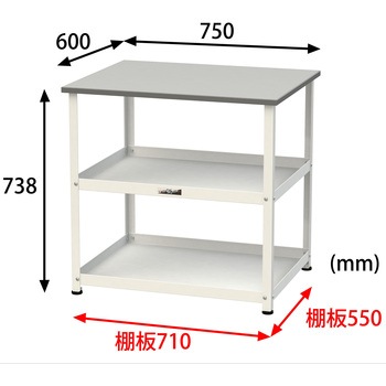 軽量作業用/固定式_天板付き150ワゴン_RoHS2指令対応塩ビシート天板_ワークテーブル150シリーズ 山金工業