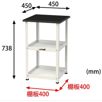 実験用/軽量作業用/固定式_天板付きラボワゴン_高耐薬品ケミテクト天板_ワークテーブルLABシリーズ 山金工業