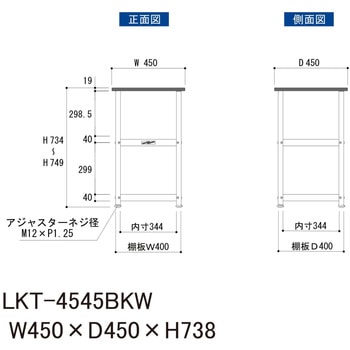 実験用/軽量作業用/固定式_天板付きラボワゴン_高耐薬品ケミテクト天板_ワークテーブルLABシリーズ 山金工業