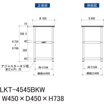 実験用/軽量作業用/固定式_天板付きラボワゴン_高耐薬品ケミテクト天板_ワークテーブルLABシリーズ 山金工業