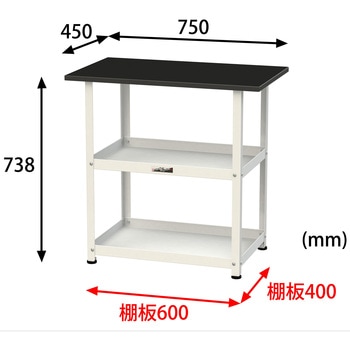 実験用/軽量作業用/固定式_天板付きラボワゴン_高耐薬品ケミテクト天板_ワークテーブルLABシリーズ 山金工業