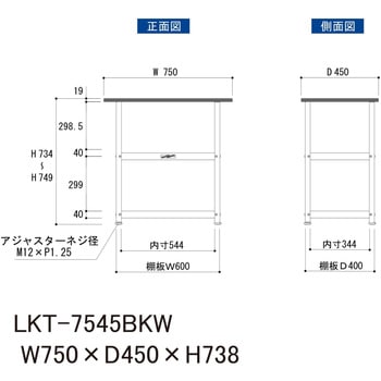 実験用/軽量作業用/固定式_天板付きラボワゴン_高耐薬品ケミテクト天板_ワークテーブルLABシリーズ 山金工業