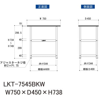 実験用/軽量作業用/固定式_天板付きラボワゴン_高耐薬品ケミテクト天板_ワークテーブルLABシリーズ 山金工業
