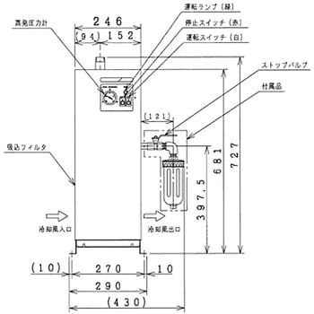 ベビコン用冷凍式エアードライヤー 強制空冷 適合エアコンプレッサ7.5～11kw HDN-30BG