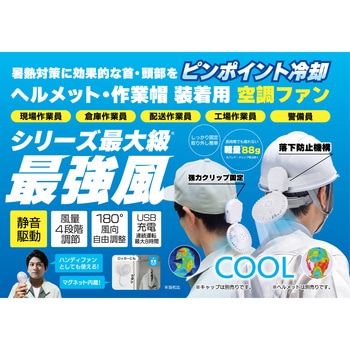 マイファンプラス ヘルメット装着キット(モバイルバッテリー付) ブルーグレー MAGICOOL