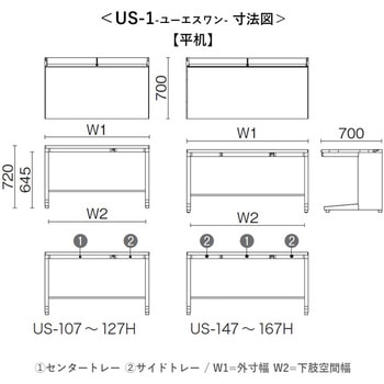 デスク US-1 平机(組立サービス付き) プラス[家具]