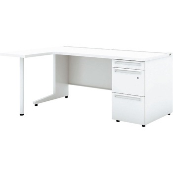デスク US-W L型片袖机(A-3段袖)(組立サービス付き) プラス[家具]