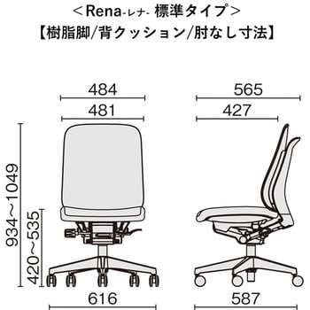 チェア Rena 樹脂脚 肘なし プラス(家具)