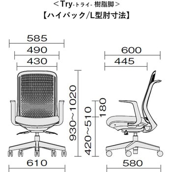 チェア Try 樹脂脚 ハイバック ホワイトシェル(組立サービスなし) プラス(家具)