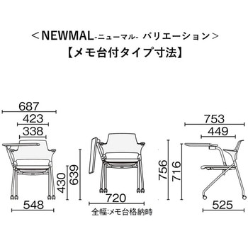 チェア ニューマル メモ台付き プラス(家具)