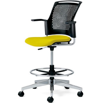 チェア チェダーC 回転脚ハイタイプ 背ヌード 肘付 プラス(家具)