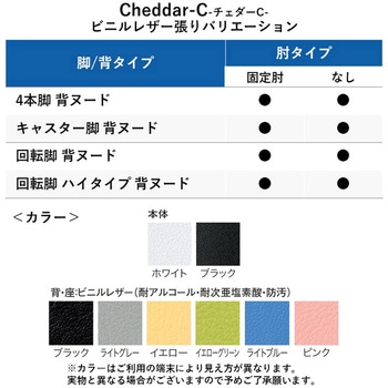 チェア チェダーC ビニルレザー張り 回転脚ハイタイプ 背ヌード 肘なし プラス(家具)