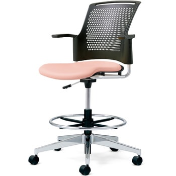 チェア チェダーC ビニルレザー張り 回転脚ハイタイプ 背ヌード 肘付 プラス(家具)